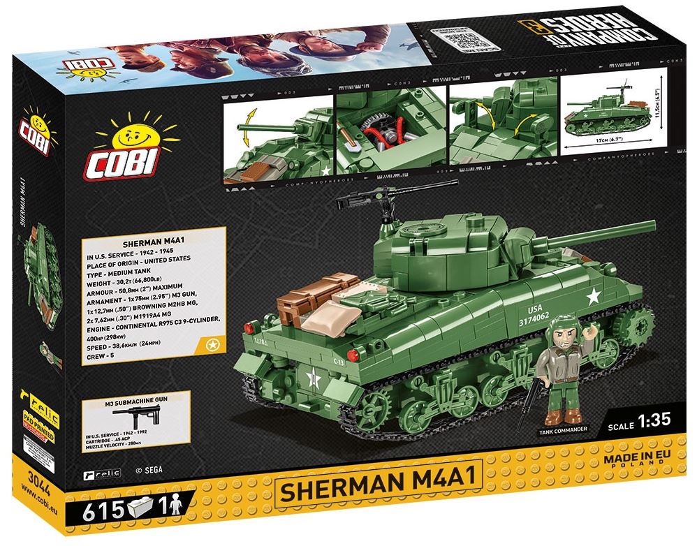 COBI COH czołg Sherman M4A1 615 kl 3044