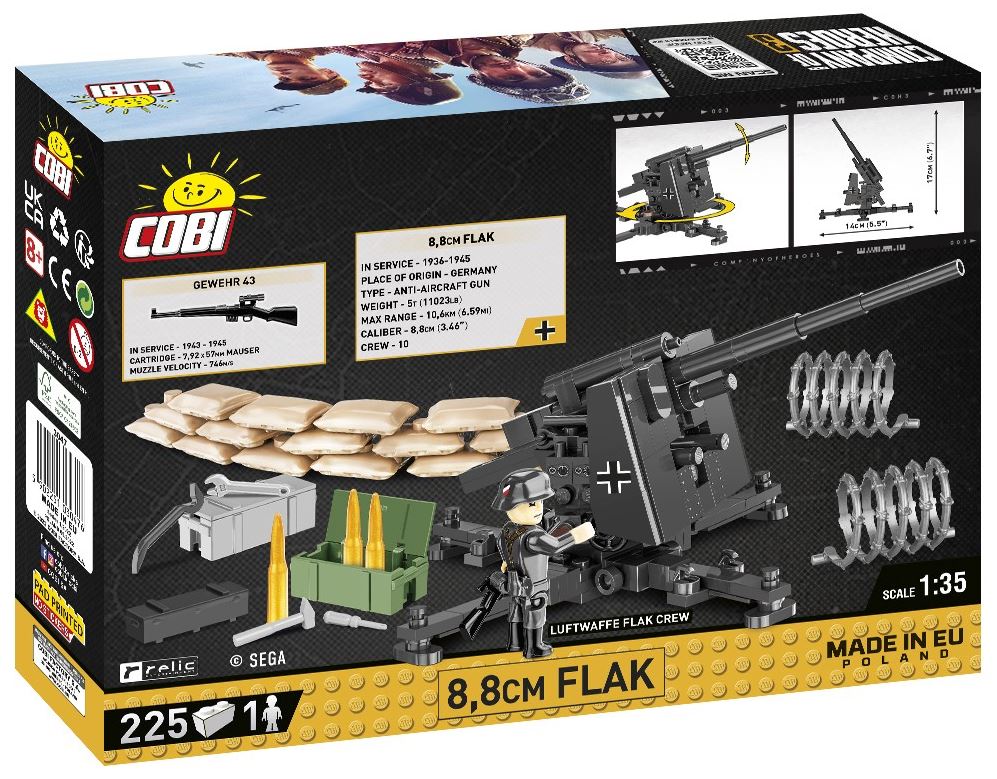 COBI COH działo 8,8cm+akcesoria 225 kl 3047