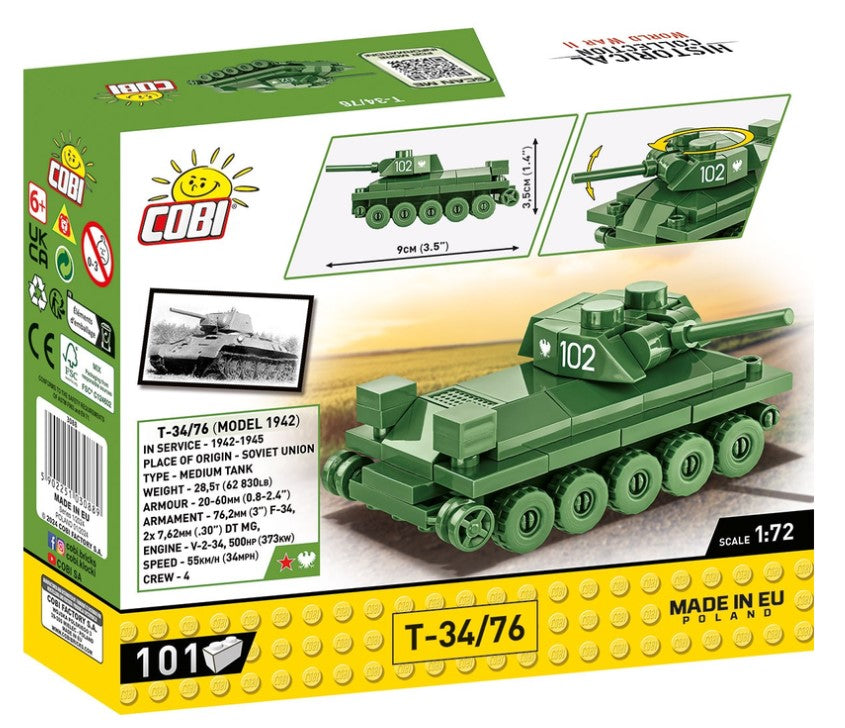 Historical collection hc wwii czołg t-34/76 101 elementów