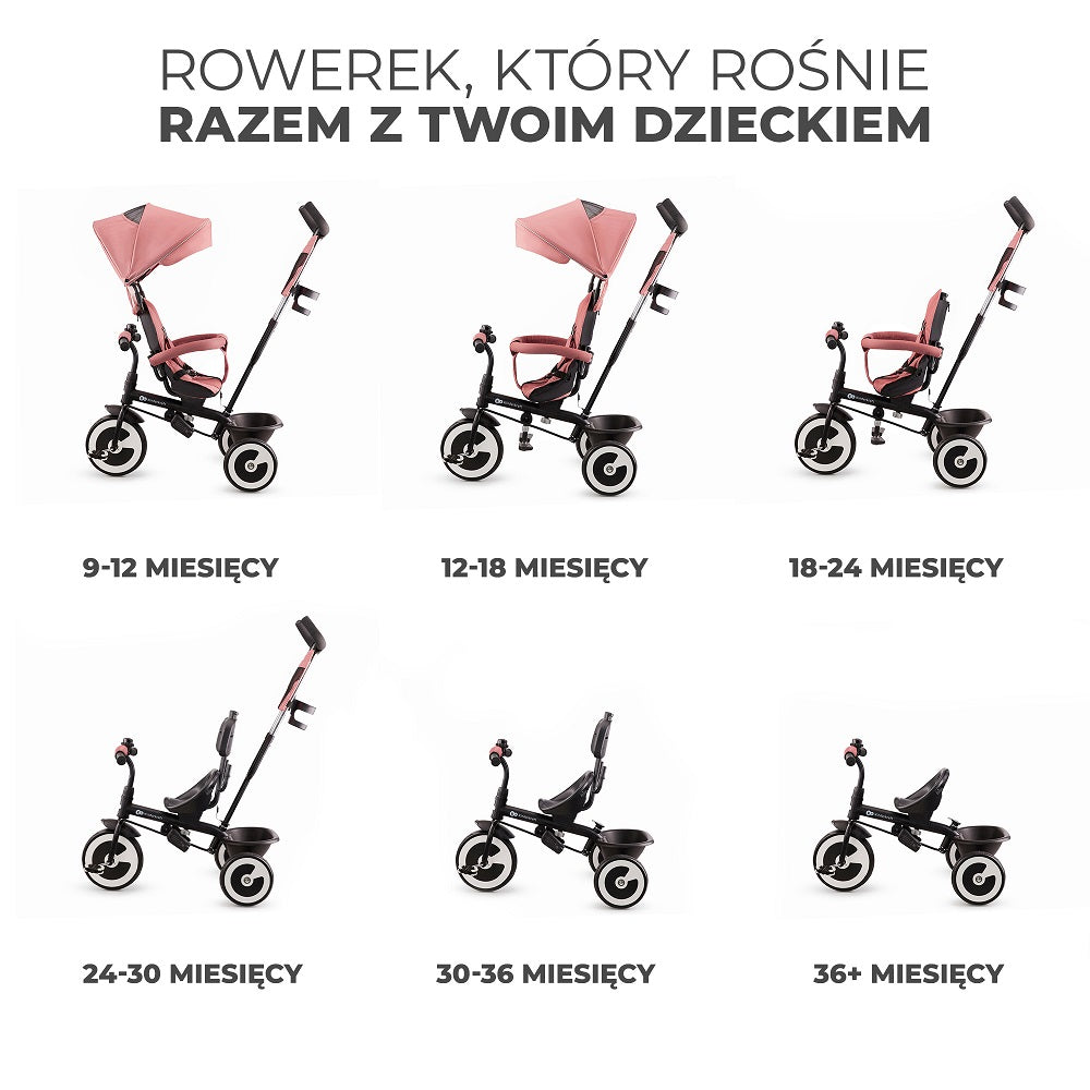 Kinderkraft Rowerek 3koł Aston RosePink 22369