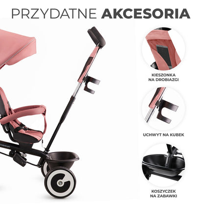 Kinderkraft Rowerek 3koł Aston RosePink 22369