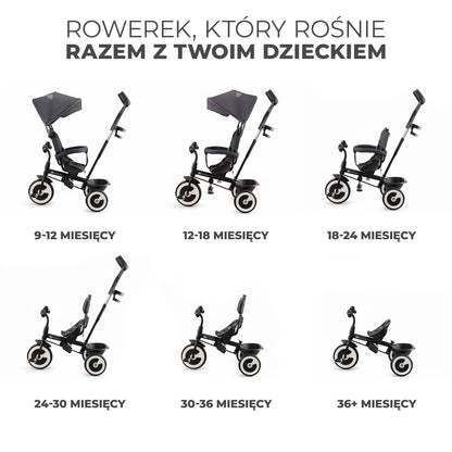 Kinderkraft Rowerek 3koł Aston MalaGrey 22383