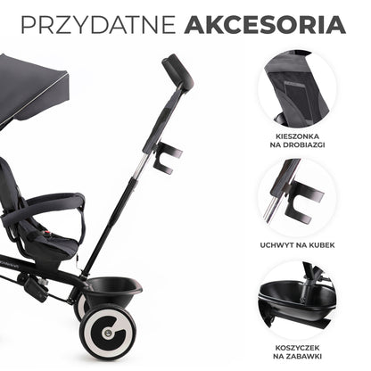 Kinderkraft Rowerek 3koł Aston MalaGrey 22383
