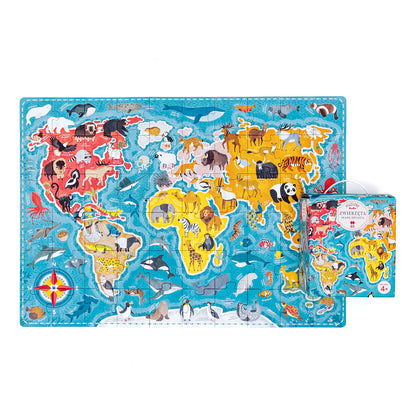 CzuCzu Puzzlove Zwierzęta Mapa Świata 60el 91927