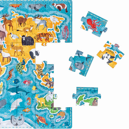 CzuCzu Puzzlove Zwierzęta Mapa Świata 60el 91927