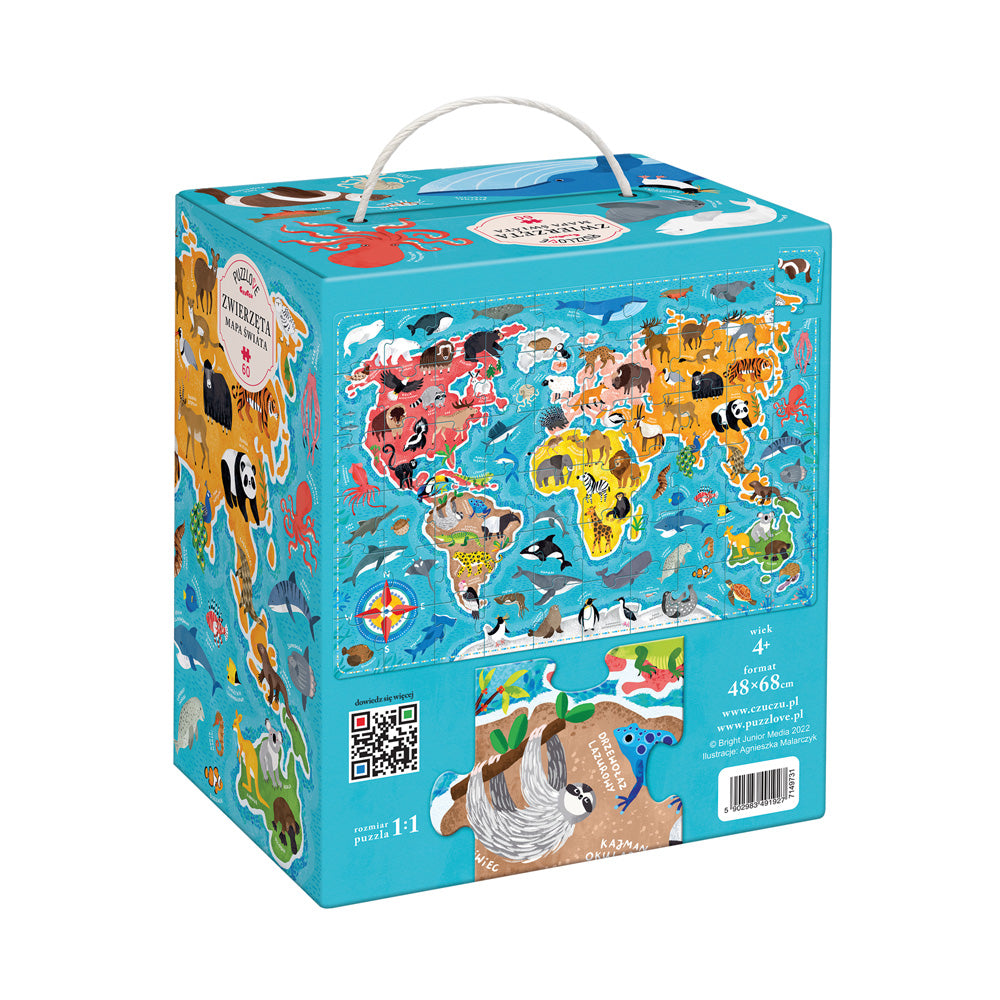 CzuCzu Puzzlove Zwierzęta Mapa Świata 60el 91927