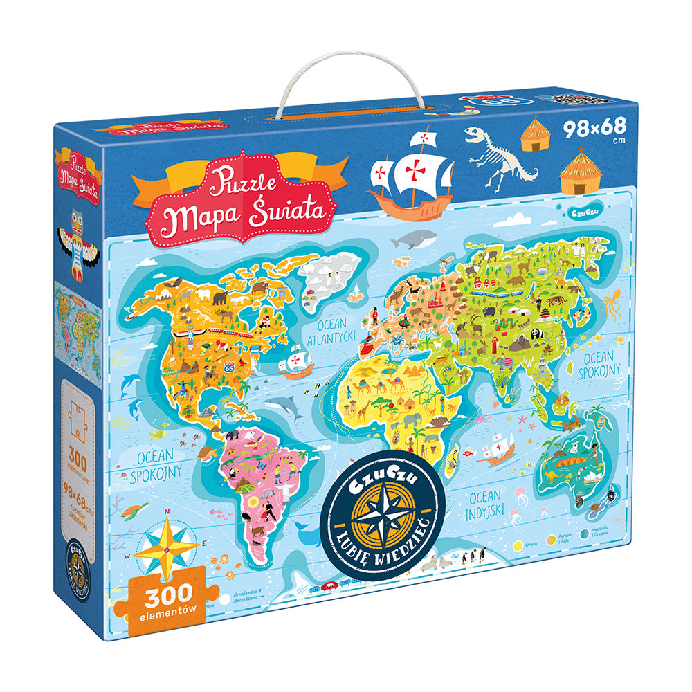 CzuCzu Puzzle Mapa świata 300el 91934