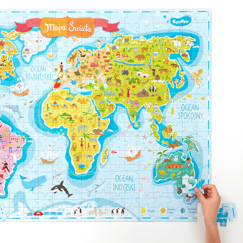 CzuCzu Puzzle Mapa świata 300el 91934