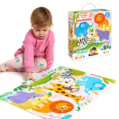 Dzikie puzzle sawanna 2+