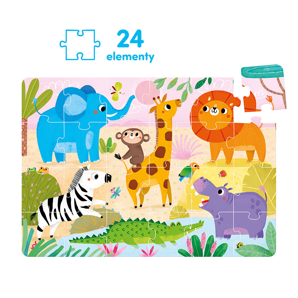Dzikie puzzle sawanna 2+