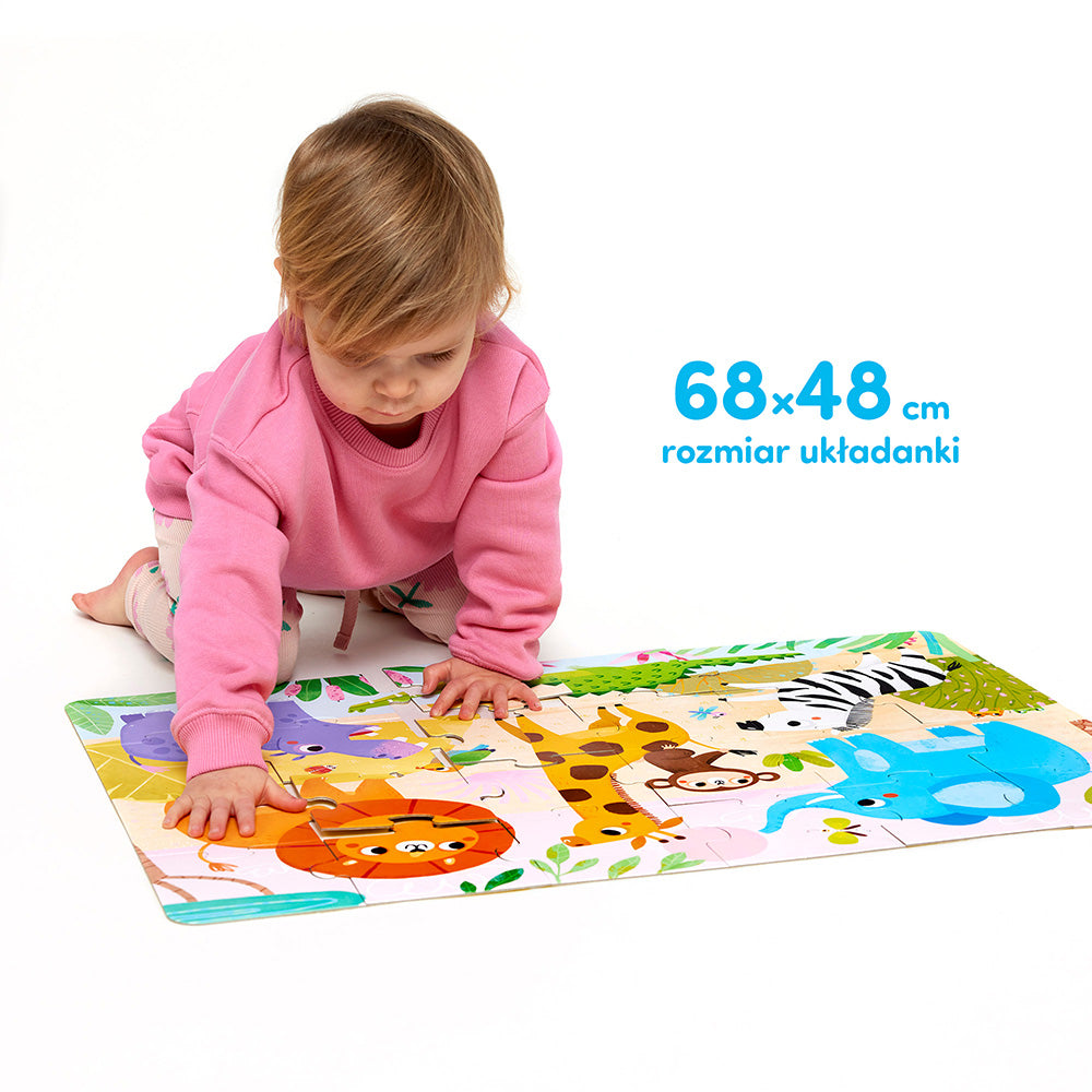 Dzikie puzzle sawanna 2+
