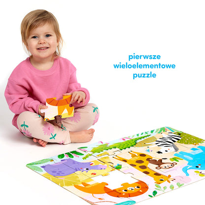Dzikie puzzle sawanna 2+