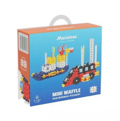 Klocki wafle mini Przybornik: Pojazdy 140 elementów
