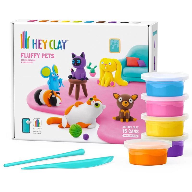 Hey Clay Masa plastyczna Puchate zwierzaki + akcesoria
