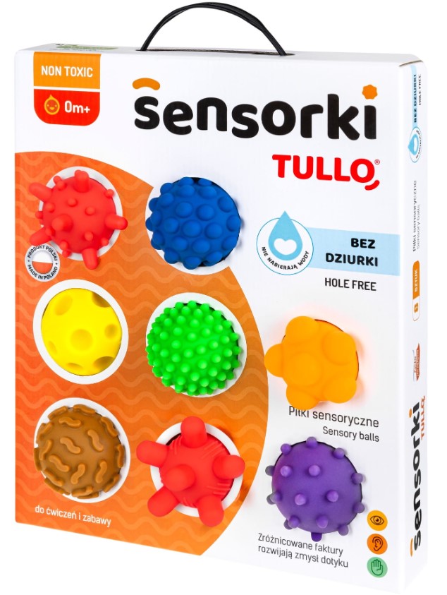 Sensorki piłeczki sensoryczne bez dziurki 8szt