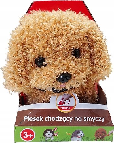 Smily play interaktywny piesek pluszowy na smyczy kudłaty rudy