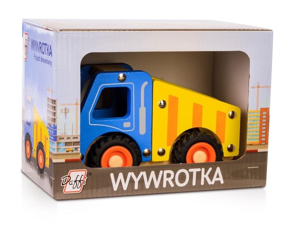 Drewniane auto z oponami Wywrotka D-135 41356