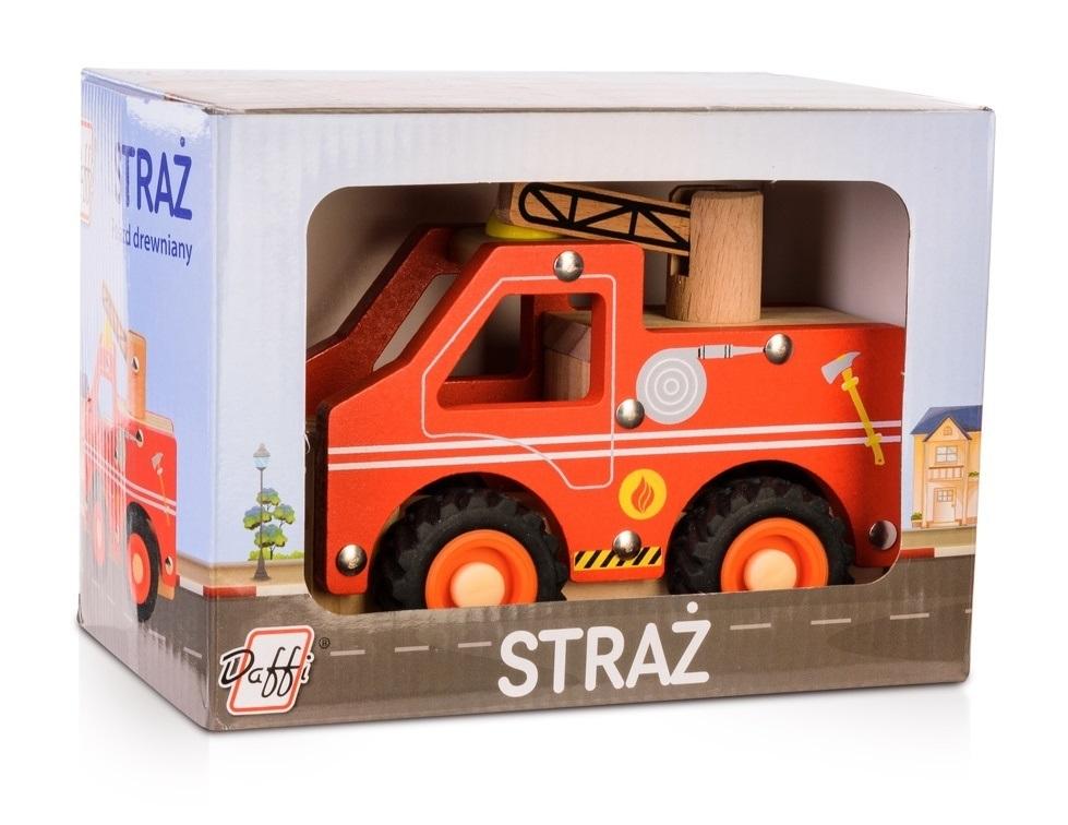 Drewniane auto z oponami Straż pożarna D-138 41387