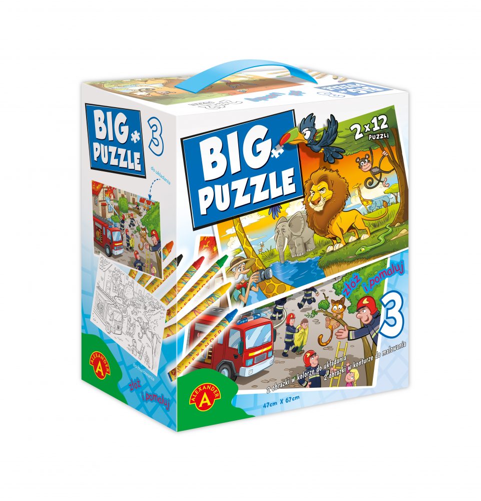 Big puzzle 3 Zwierzęta afryk/Straż pożarna 24692
