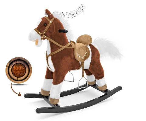 Koń na biegunach mustang ciemny brąz