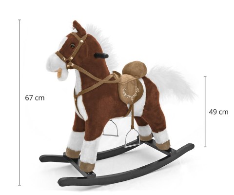 Koń na biegunach mustang ciemny brąz