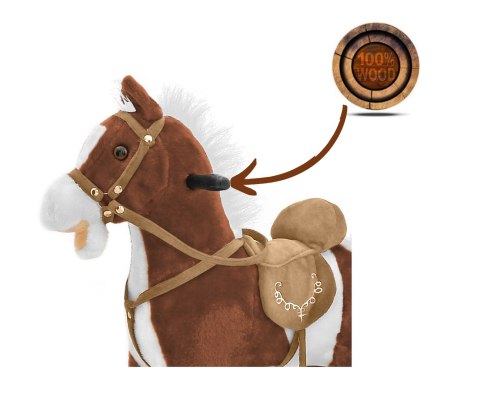Koń na biegunach mustang ciemny brąz