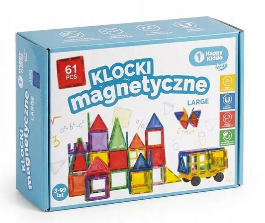 Klocki magnetyczne 61 elementów