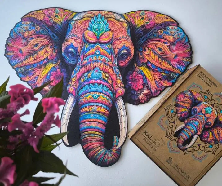 Puzzle drewniane – Peace and harmony, słoń 400 el.