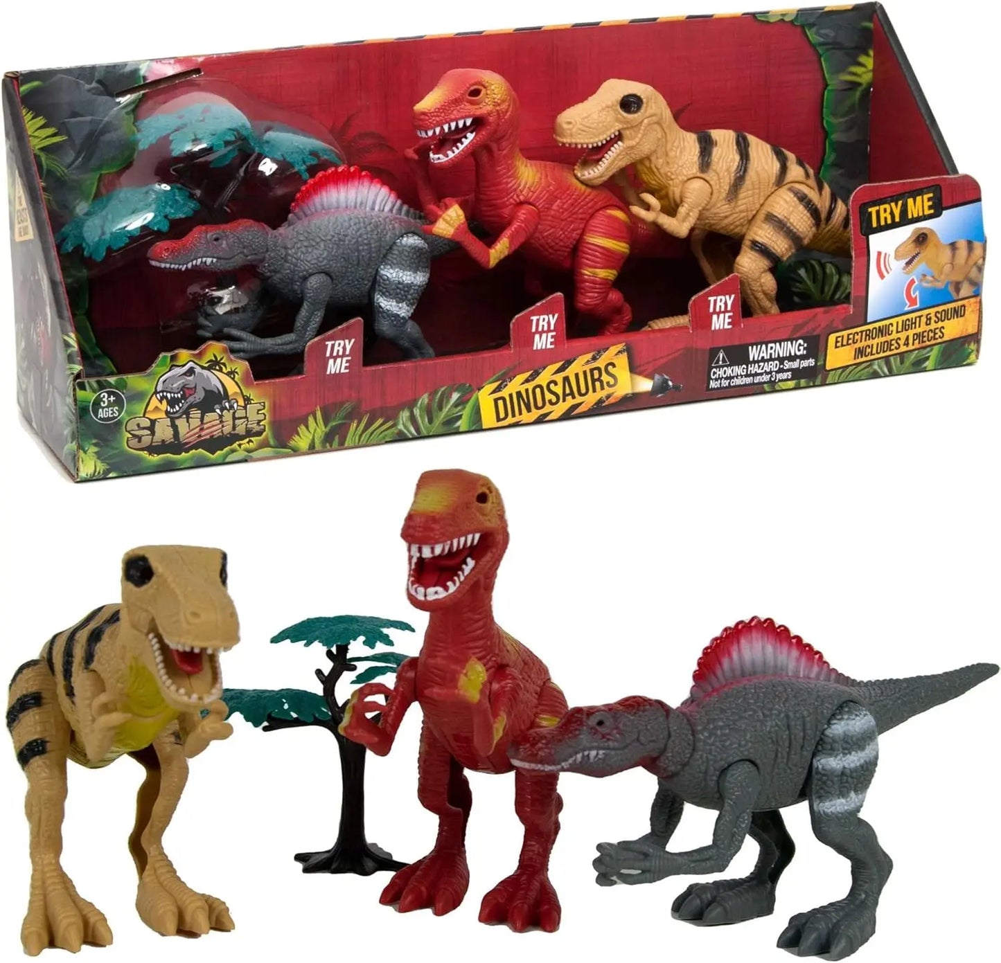 Dinozaury zestaw figurek światło/dźwięk