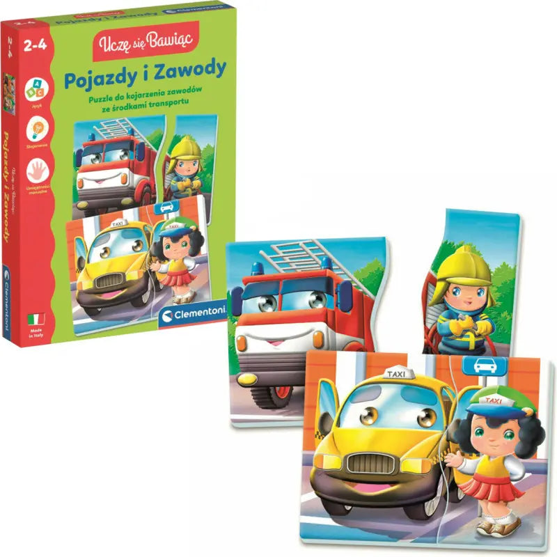Uczę się bawiąc! Puzzle- pojazdy i zawody