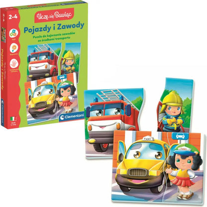 Uczę się bawiąc! Puzzle- pojazdy i zawody