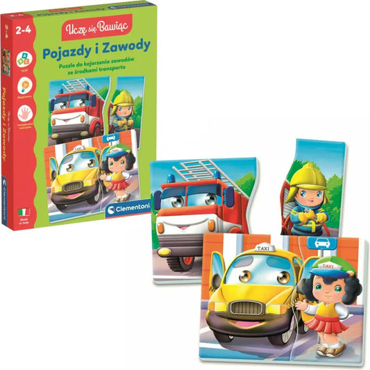 Uczę się bawiąc! Puzzle- pojazdy i zawody