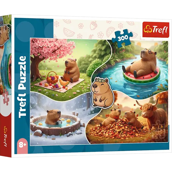 Puzzle 300 el. Cztery pory roku z kapibarami