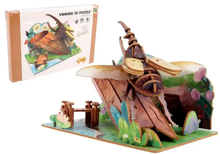 Puzzle drewniane 3D Chrząszcz na drzewie 12619