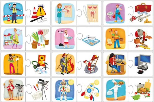 Zawody i atrybuty - puzzle
