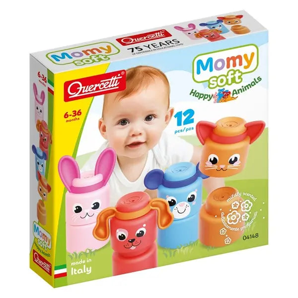Miękkie klocki- Szczęśliwe zwierzątka 12 elementów