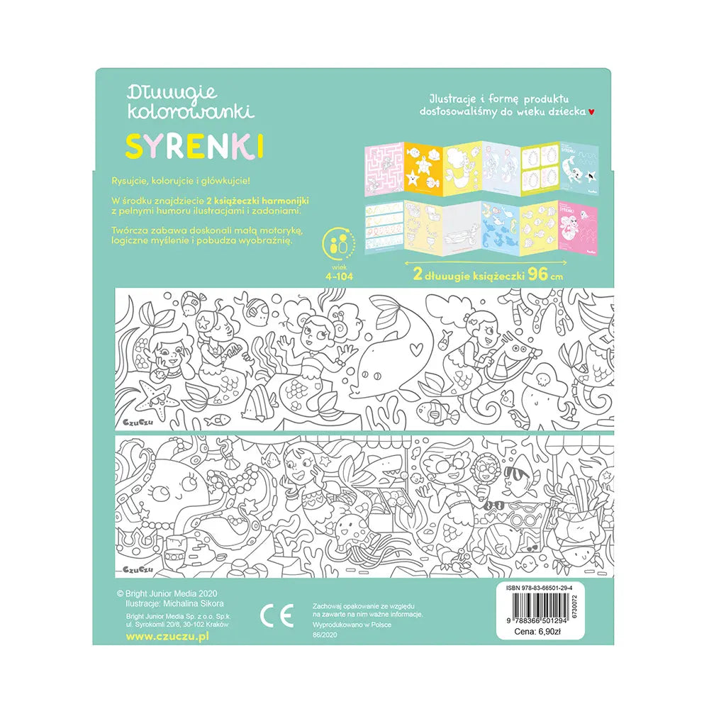 CzuCzu Dłuuugie kolorowanki Syrenki 01294
