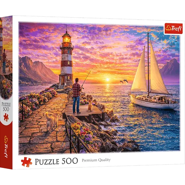 PUZZLE 500 Latarnia o zachodzie słońca 37571