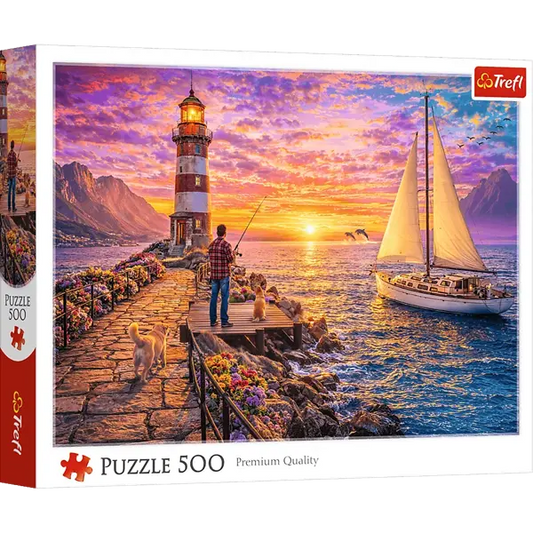 PUZZLE 500 Latarnia o zachodzie słońca 37571