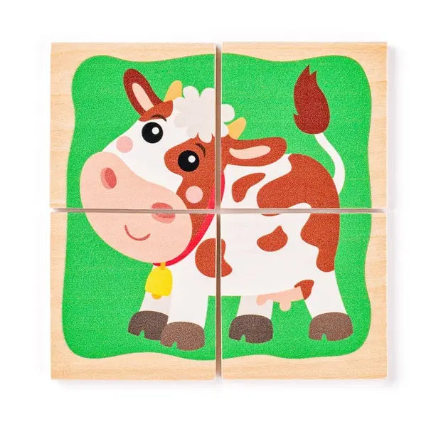 Minipuzzle w drewnianym pudełku - Zwierzątka