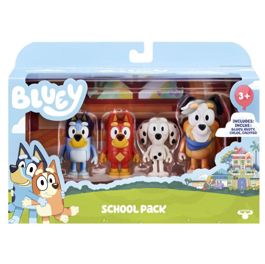 Bluey figurki 4-pak szkolna paczka