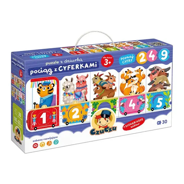 Puzzle z dziurką - Pociąg z cyferkami