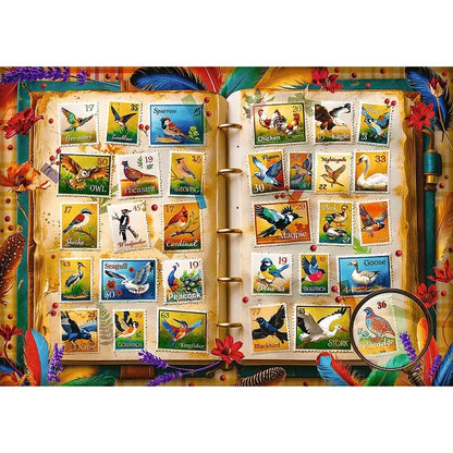PUZZLE 1000 Kolekcja znaczków atlas ptaków 10979