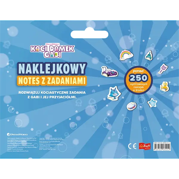 Naklejkowy notes z zadaniami Koci Domek Gabi