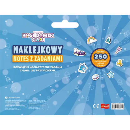 Naklejkowy notes z zadaniami Koci Domek Gabi