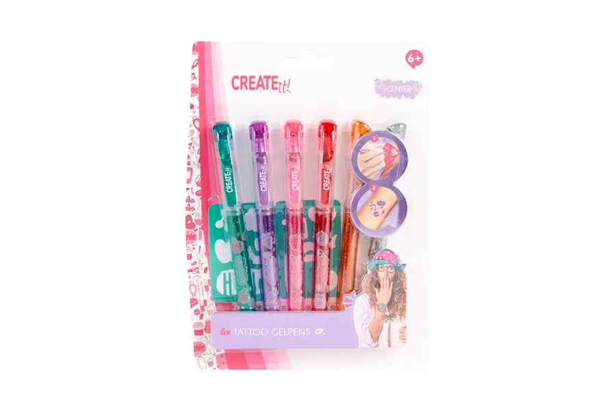 Create It! Długopisy żelowe do tatuażu - 6 kolorów