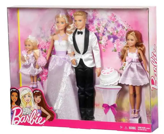 Lalki Barbie 4szt zestaw ślubny
