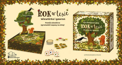 Rok w lesie gra wiewiórka i gawron
