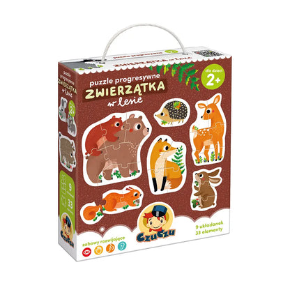 CzuCzu Puzzle Progresywne Zwierzątka w lesie 2+