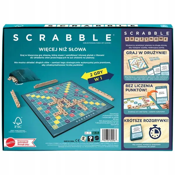 Gra Scrabble, drewniane elementy